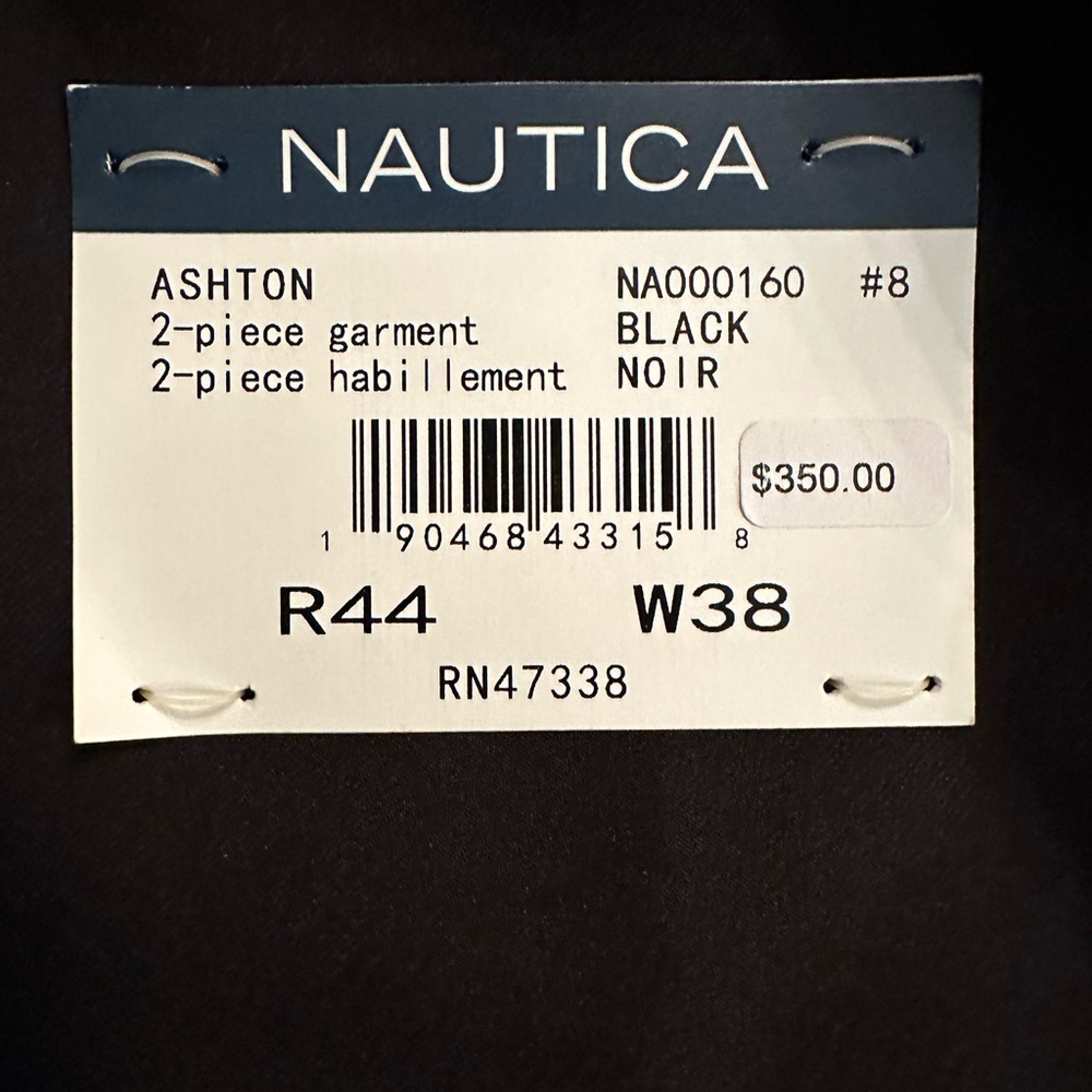 NWT Nautica Ashton Bi-stretch black suit jacket size 44R - Picture 11 of 11